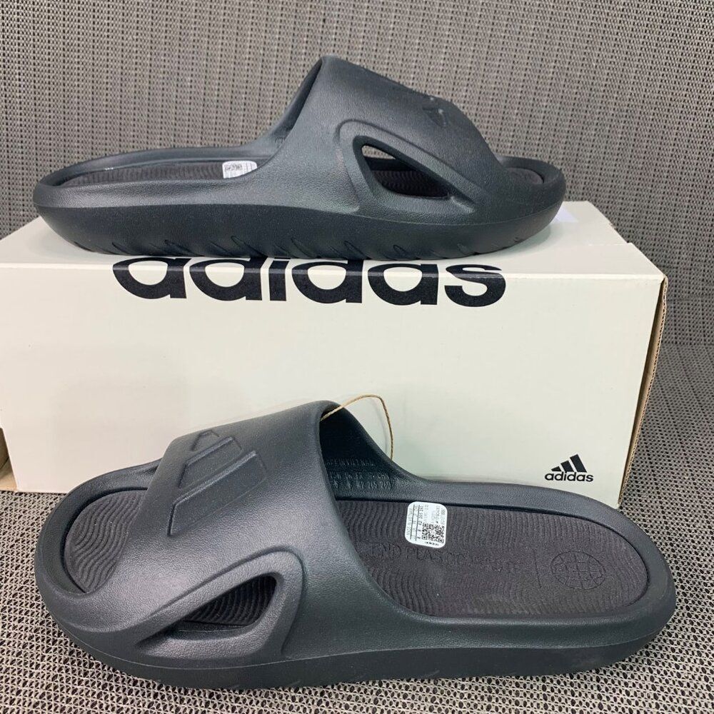 Adidas Adicane Mens Size 8 Women’s 9  Slide Black Sandals Lightweight/Comfortabl